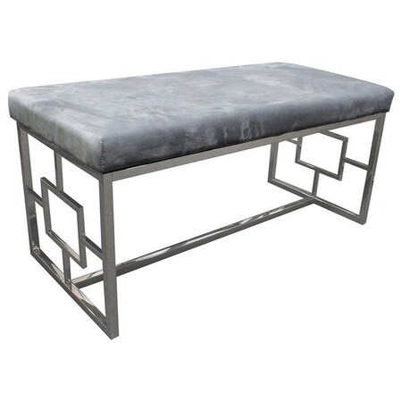 Best Master Furniture Best Master Furniture E00 Gray Bench Grey & Silver Stainless Steel Bench E00 Gray Bench